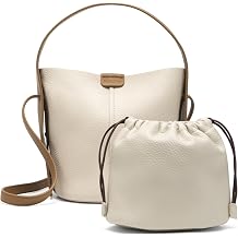 NEWBELLA Womens Bucket Bag - Square Top Handle Satchel with Crossbody Strap, Shoulder Bag for Work & Daily Commute