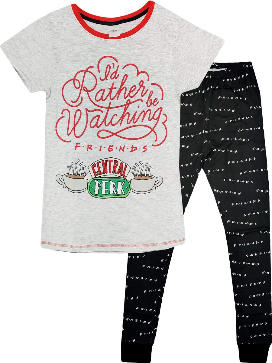 Prettycrowd Women's Friends (Central Advantage) Official Character Pyjamas Pyjama Set Pjs Nightwear Lounge Bottoms Cuffed T Shirt Friends (Central Perk) 20-22