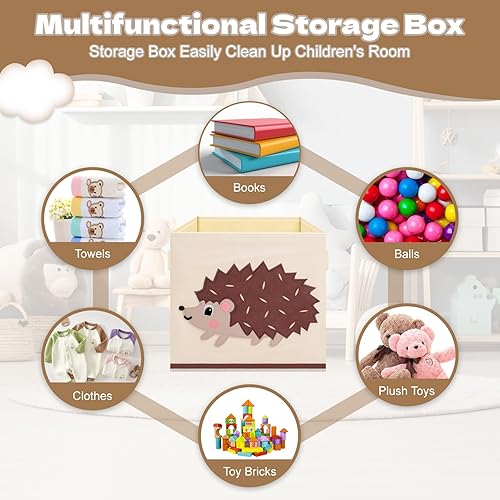 Miniatura 4 de Caja de juguetes grande para niños, 4 piezas, caja de almacenamiento de juguetes Oxford plegable con asas para niños y niñas, caja de juguetes