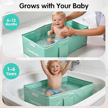 Collapsible Baby Bathtub,Space-Saving & Easy to Clean