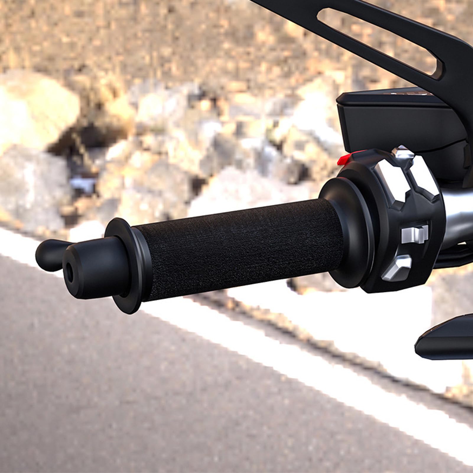 Copri Manubrio Riscaldante USB 5V per Moto e Scooter – Riscaldatore Manubrio con 3 Livelli di Temperatura (50°C/60°C/70°C), Rivestimento in Fibra Aramidica Antiscivolo, IP67 Impermeabile