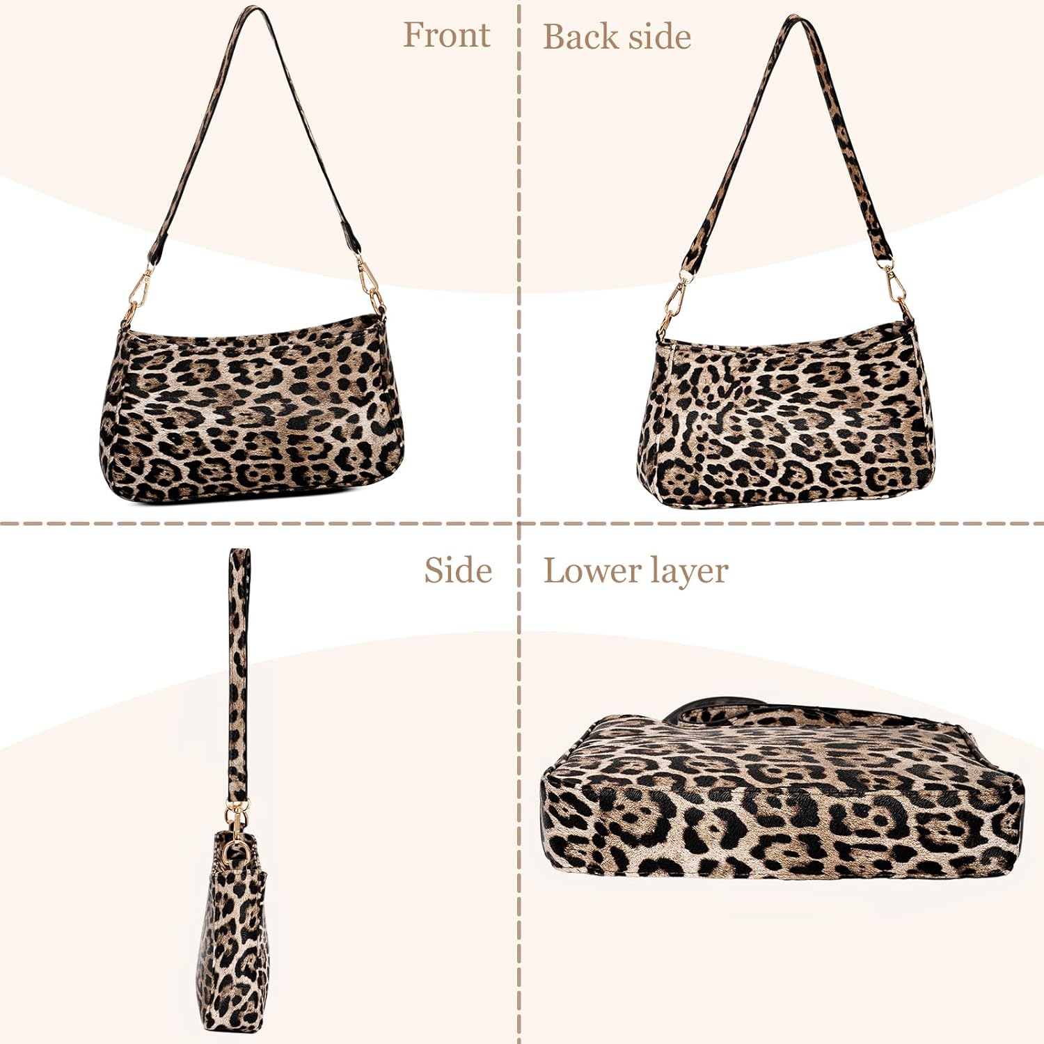 NEBIL Shoulder Bag for Women Small Classic Purses Vegan Leather Clutch Tote HandBags - Image 5