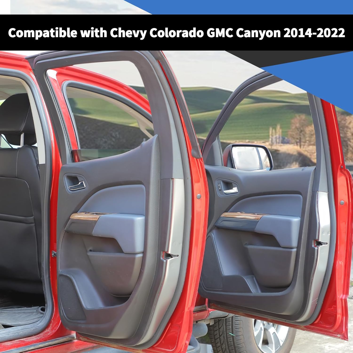 Voodonala for Chevy Colorado 2014+ Window Lift Control Panel Cover Compatible with Chevy Colorado 2014+/GMC Canyon 2014-2022(4Pcs/Set,Wood,ABS)