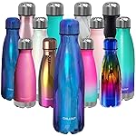 CHILLOUT LIFE Stainless Steel Water Bottle: 17 oz Double Wall Insulated Cola Bottle Shape for Cold and Warm Drinks, BPA Free Metal Sports Bottle, Dishwasher Safe Paint
