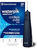 Amazon product image of Waterpik Cordless Pulse 3100 Portable Water Flosser, Rechargeable, Blue | 2 Settings, 1 Precision Tip & 1 Tongue Cleaner Tip for Fresh Breath, Travel, Shower Use, ADA Accepted, WF-20 Amazon Exclusive
