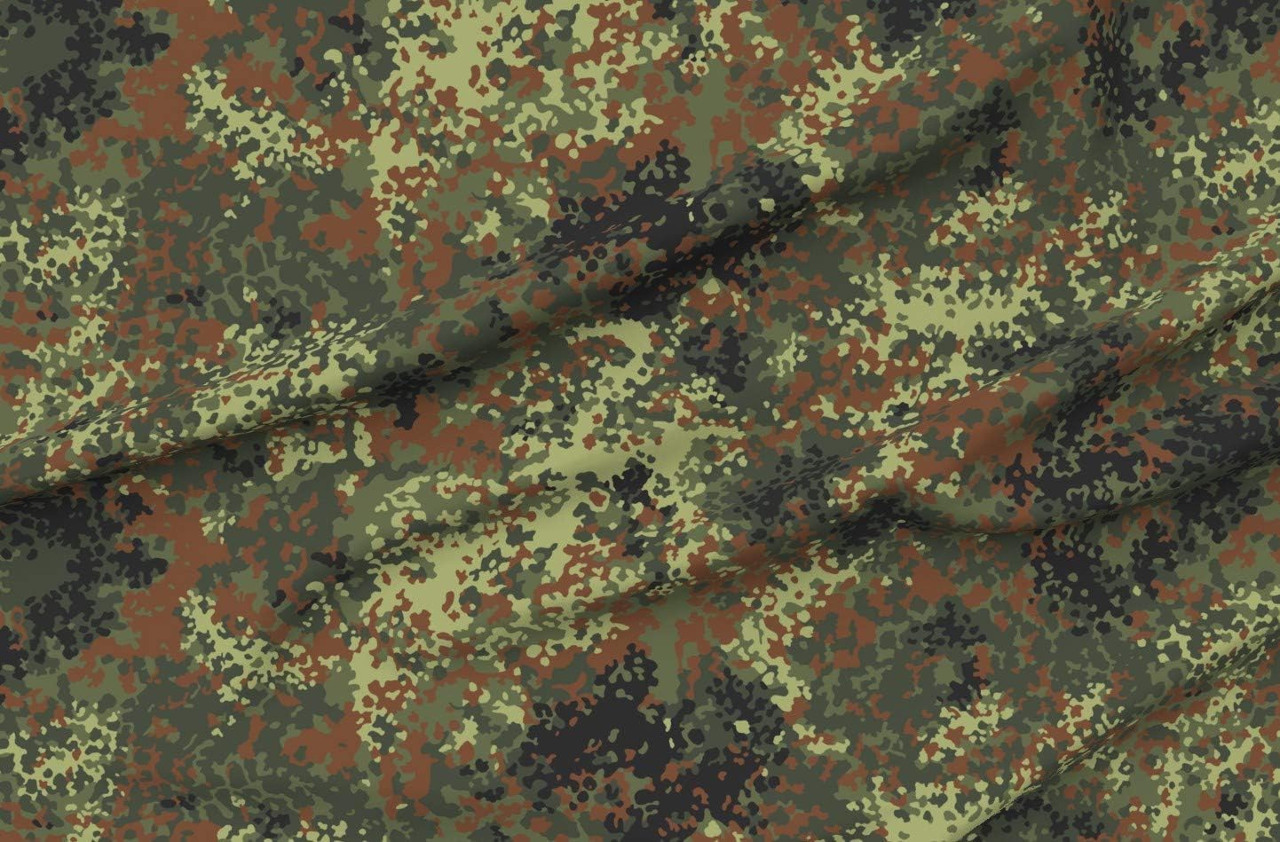 Spoonflower Fabric - German Camo Camouflage Hunting Green Forest Printed on Organic Cotton Sateen Fabric by The Yard - Sewing Quilting Apparel Home Decor
