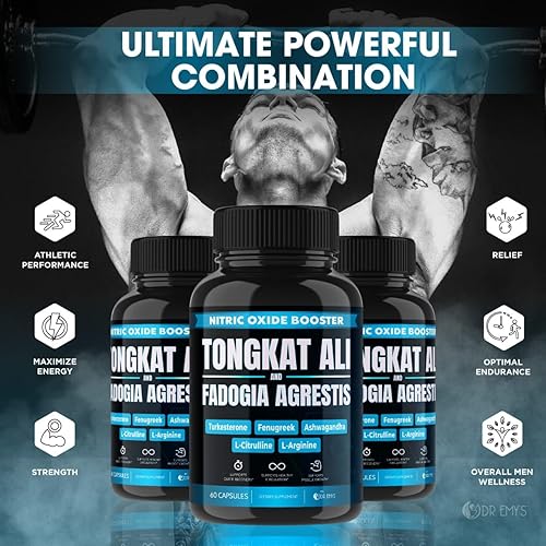 Miniatura 2 de Dr. Emy's Tongkat Ali Fadogia Agrestis Suplemento de óxido nítrico Ashwagandha para hombres con L Arginina Citrulina Fenogreco - Potenciador de