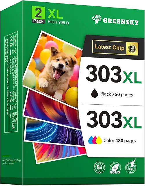 Cartuccia HP 303 XL GREENSKY - Nero e Colore per Stampanti HP Envy Photo