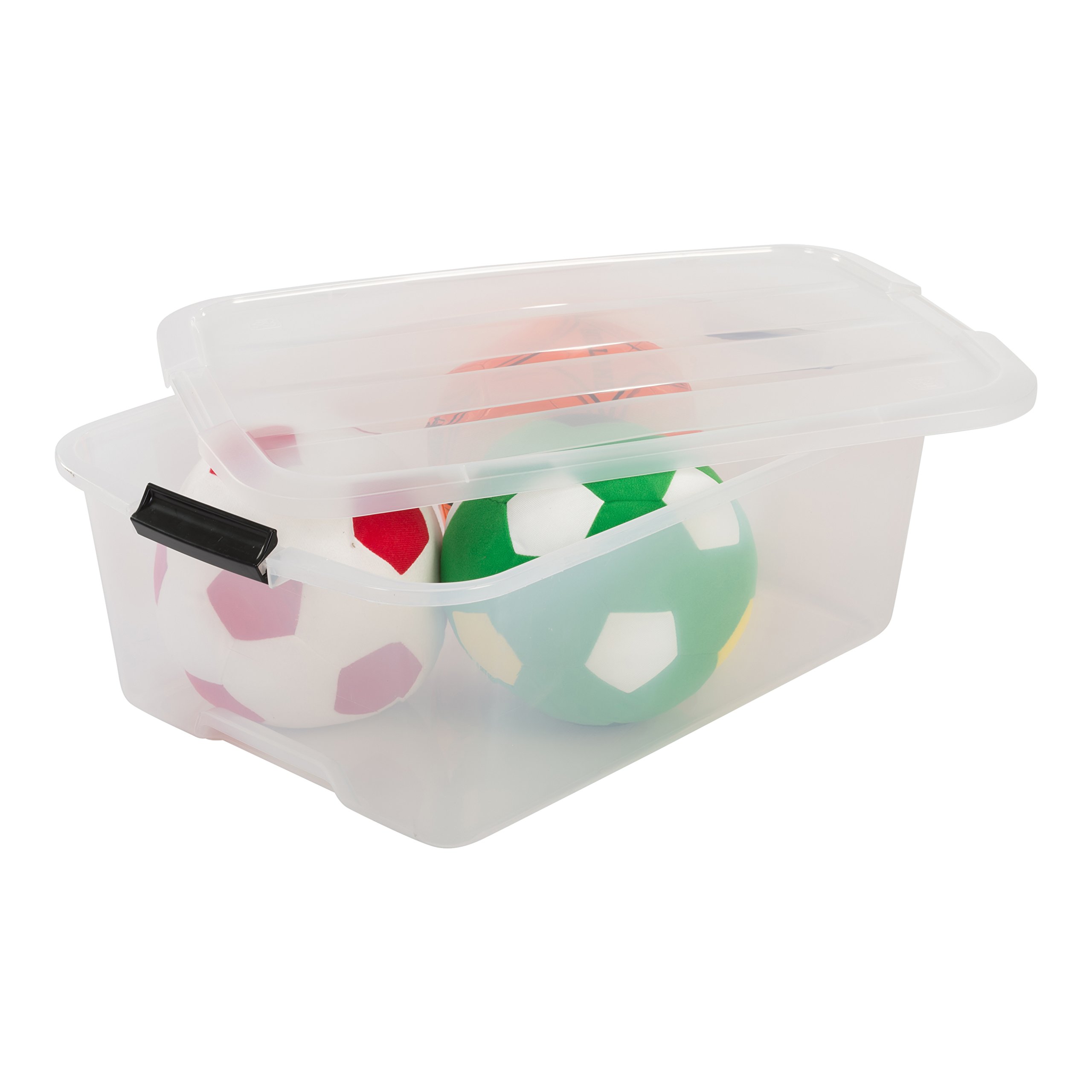 Iris, 6er-Set stapelbare Aufbewahrungsboxen 'Top Box', mit Deckel und Klickverschluss, 30 Liter, Kunststoff/Plastik, transparent 6er-Set stapelbare Aufbewahrungsboxen 45 Liter, Kunststoff