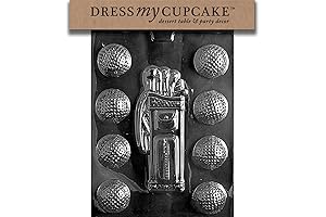 Dress My Cupcake Silicone Golf Ball Candy Mold Caddy Balls Dessert Topper and Baking Molds