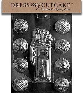 Dress My Cupcake Golf Bag, Caddy, Balls Chocolate Candy Mold S028 - Includes Molding Instructions