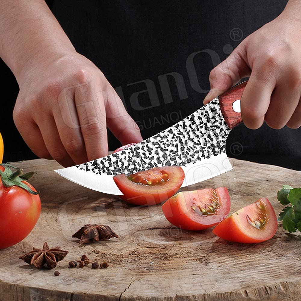 Boning Knife, 5 Inch Handmade Stainless Steel Kitchen Boning Knife Fishing Knife Forged In Fire Knives Meat Cleaver Butcher Knife Camp Knife BY ZZYY (Color : 1 Set Without Cover)
