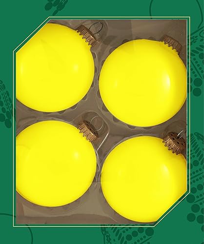 Adornos de cristal para árbol de Navidad 3.150 in 3.25 pulgadas 4 piezas bolas de diseño de Christmas By Krebs sin costuras para colgar decoración