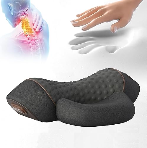 Almohada masajeadora de cuello 3 en 1 2025 con calefacción y tracción cervical, almohada cervical ergonómica, masaje vibratorio de cuello,
