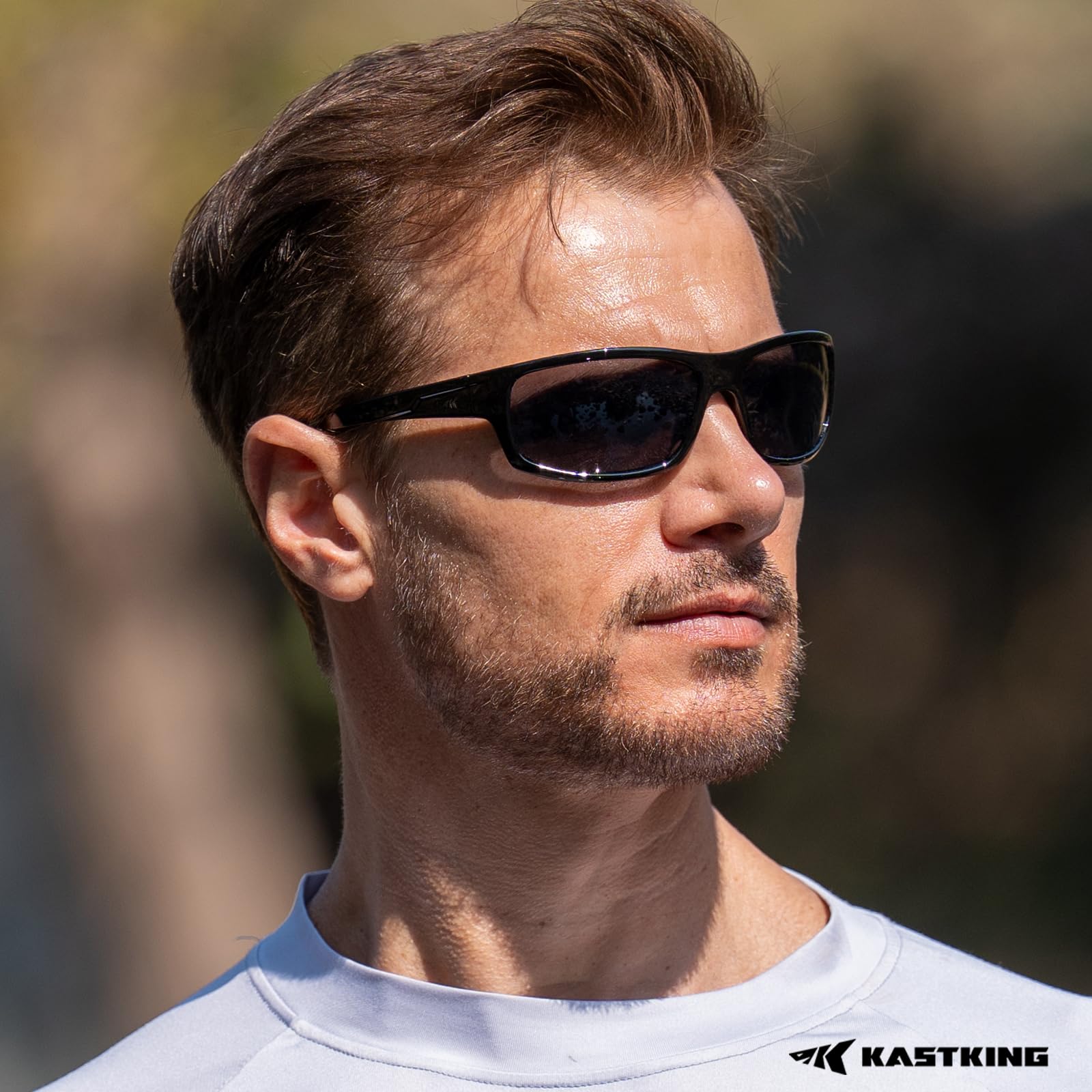 KastKing Kateel - Gafas de sol deportivas de envoltura completa, marco ligero de grilamida | Lentes TAC polarizadas de 7 capas de 1.0 mm; repelen el agua, el aceite y la sal; alta resistencia al impacto