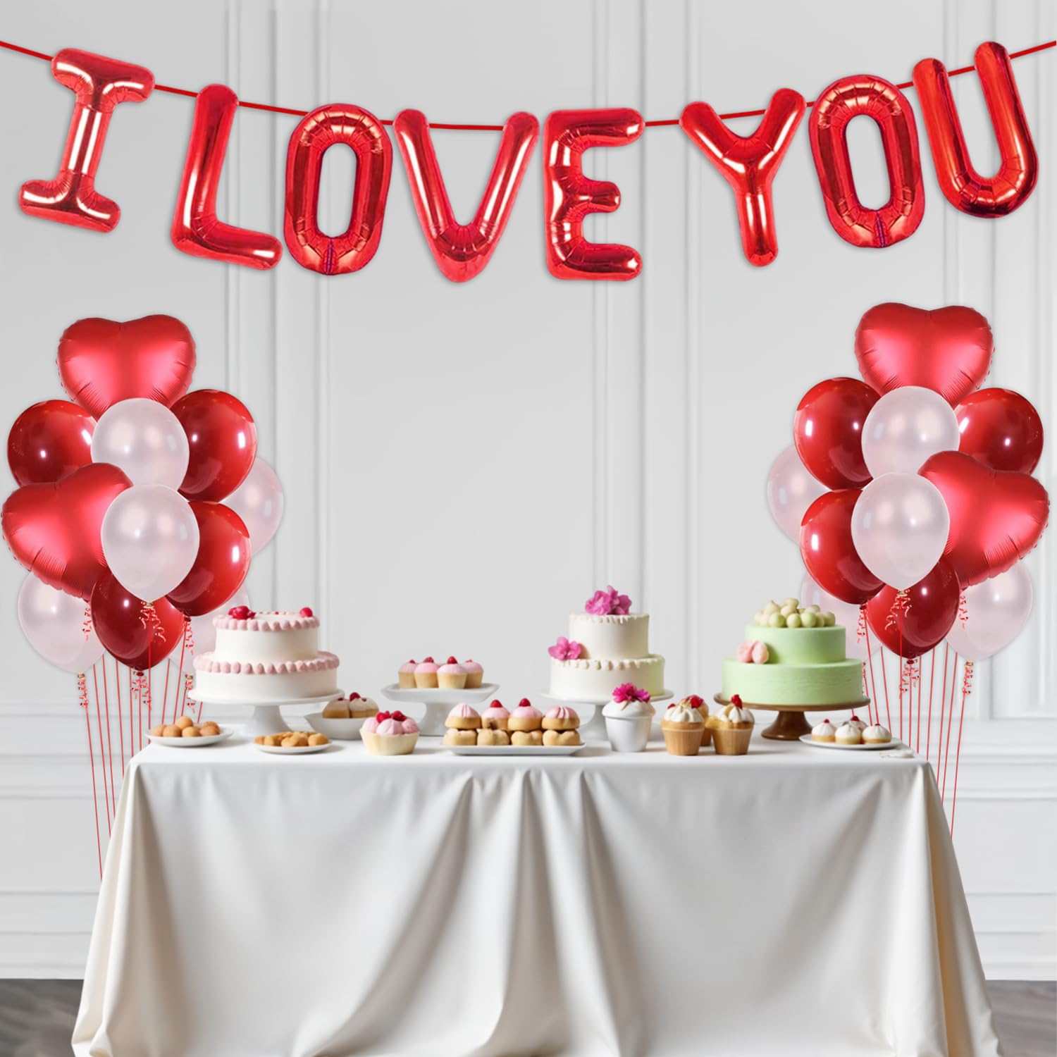 Party Propz White And Red Balloons – 35 Pcs Happy Anniversary Decoration Items, I Love You Foil Balloon, Love Decoration Items, Birthday Decoration Kit, Balloons For Birthday, Balloon For Decorations