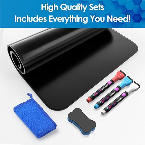 Vista 22 de MaxGear Pizarra blanca magnética de borrado en seco de 20 x 13 pulgadas para refrigerador, hoja de pizarra blanca para nevera de cocina, tablero