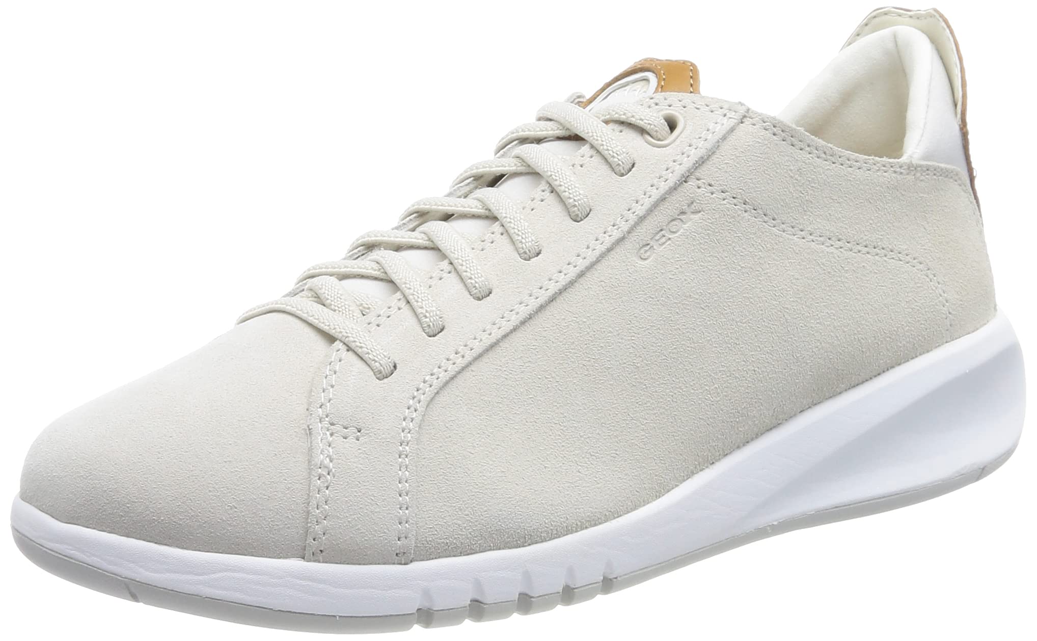 Geox Women's D Aerantis Trainers, Off White Camel, 4 UK