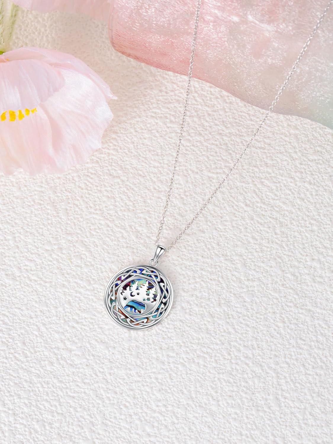 925 Sterling Silver Womens Animal Necklace Bear Paw Print/Orca/Sea Turtle/Owl/Crow/Highland Cow Pendant for Women Men Christmas Jewelry Gift - Image 2