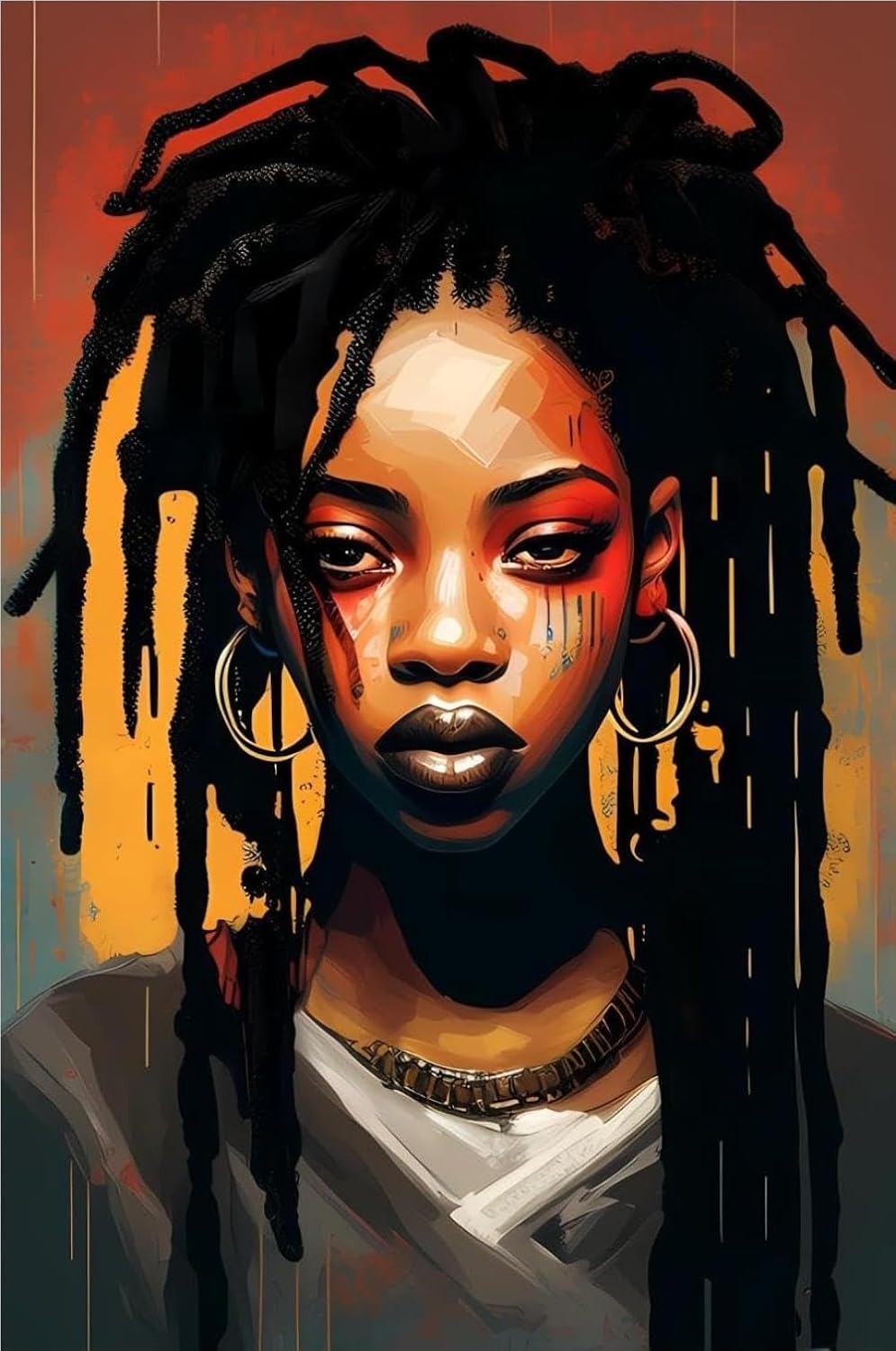 African Girl 5D DIY Diamond Painting Kits for Adults - Talented African Girl Kits - Full Crystal Art Set, Suitable for Modern Taste Home Decor Gifts 20x30 inch