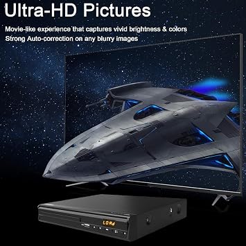 DVD Player, HDMI AV Output, All Region Free CD DVD Players for TV, DVD Players with NTSC/PAL System, Supports Mic's & USB Input, Package Includes HDMI/RCA Cables and Remote Control