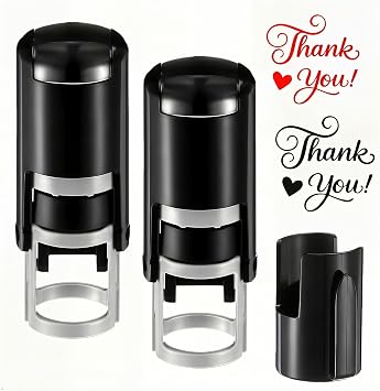 Personalized Mini 2 Pack Thank You Stamp,Personalized Custom Return Stamps for Classroom Party,Customized Rubber Stamps for Business Teacher T-Thank You