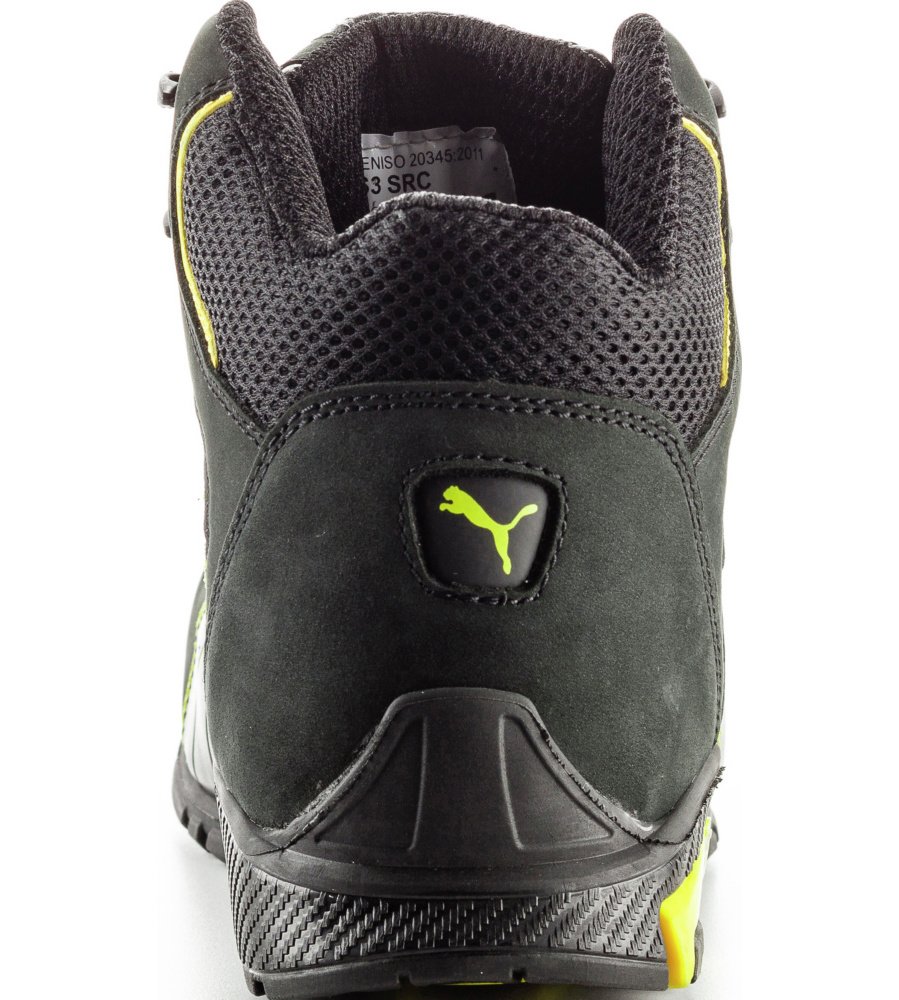 Puma Safety Puma Sicherheitshochschuhe Metro Protect Amsterdam Mid 63.224.0 Sicherheitsstiefel S3 SRC, Schwarz, Gelb, 47 EU