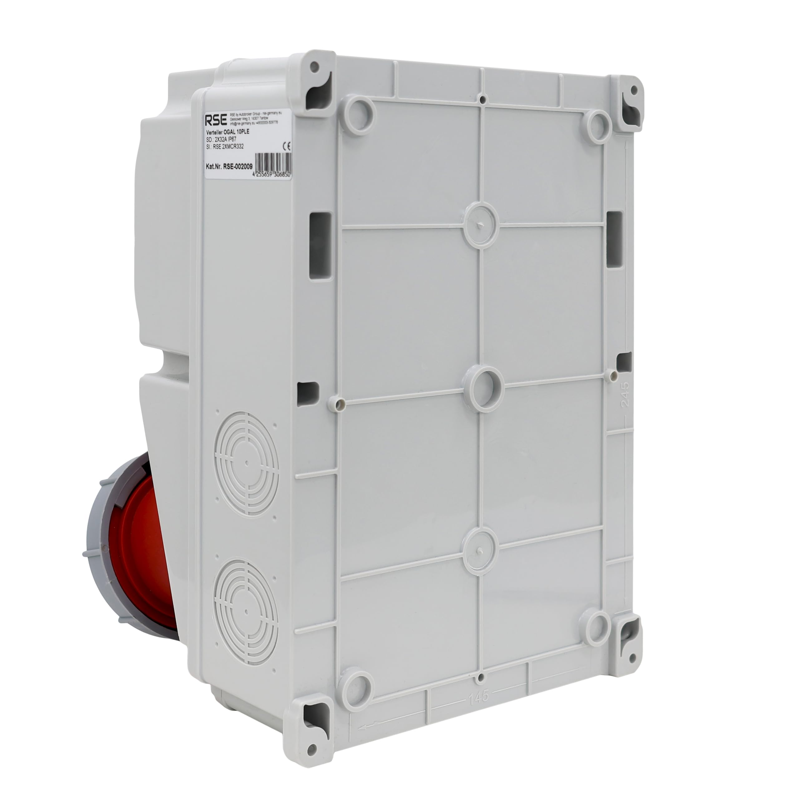 Distributore di corrente da cantiere da parete completamente cablato 32A 16A con presa CEE IP67, 9. 2X32A IP67 con RSE LS