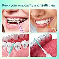Vista 4 de 360PCS cepillos interdentales,Cepillo desechable de silicona blanda,Púas dentales flexibles Braces hilo dental herramientas de limpieza de dientes
