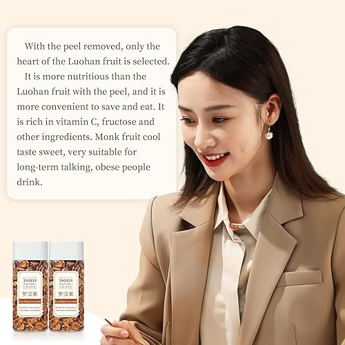 Miniatura 6 de DOZO Luo Han Guo Tea 7.05 oz/7.04 onzas de fruta de monje seca de alta calidad Grosvenorii Core té de hierbas sustituto de azúcar