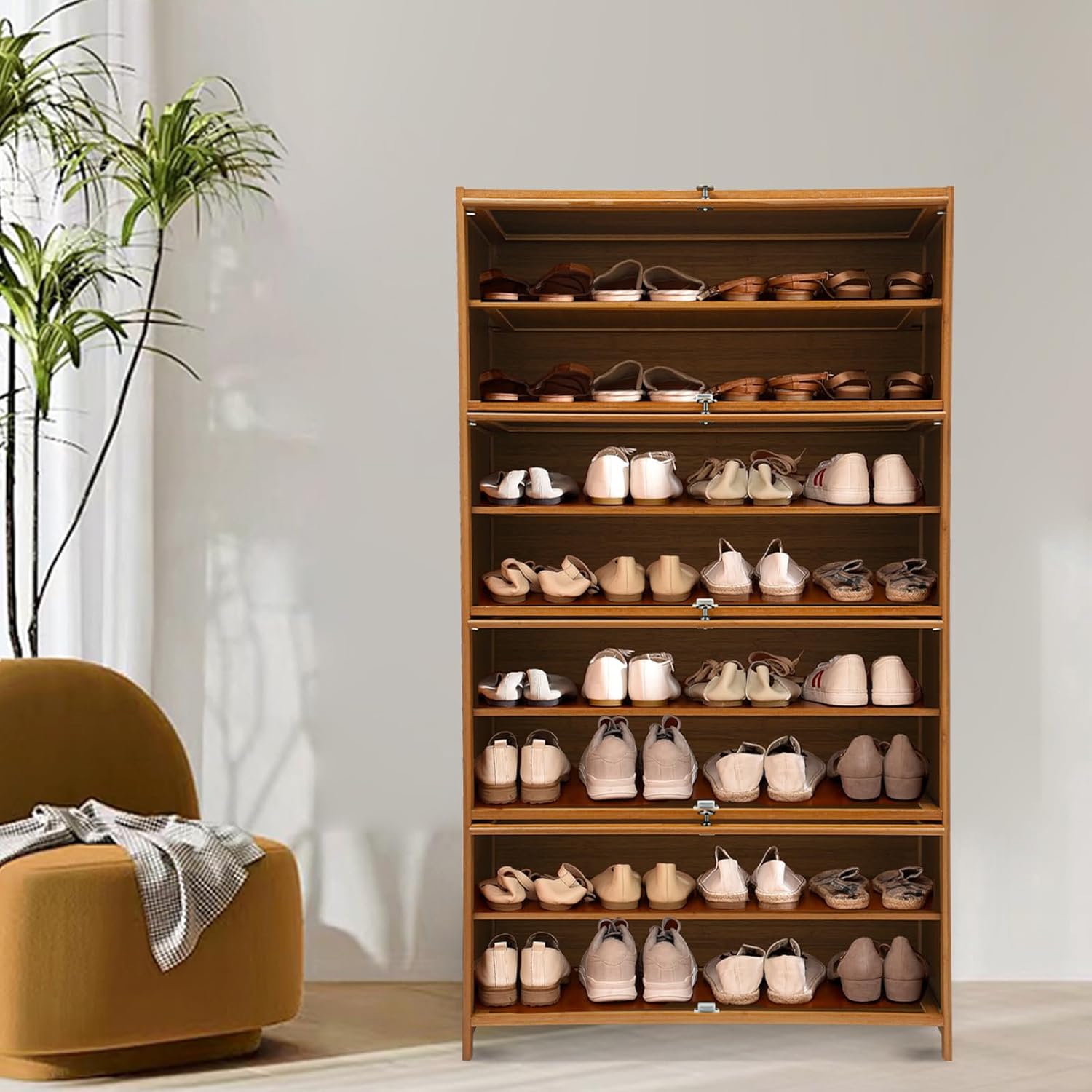 今年の新しい靴キャビネット、玄関用靴収納キャビネット、透明なフリップドア付き8段収納ラック、玄関ドア玄関リビングルーム用靴靴ホルダーシェルフ、L 子供用 ファスナーブーツ