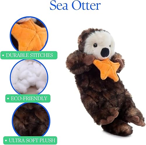 Miniatura 9 de The Petting Zoo - Nutria marina de peluche, juguete de felpa, regalos para niños, Animales salvajes del océano, Colección Wild Onez, Juguetes de