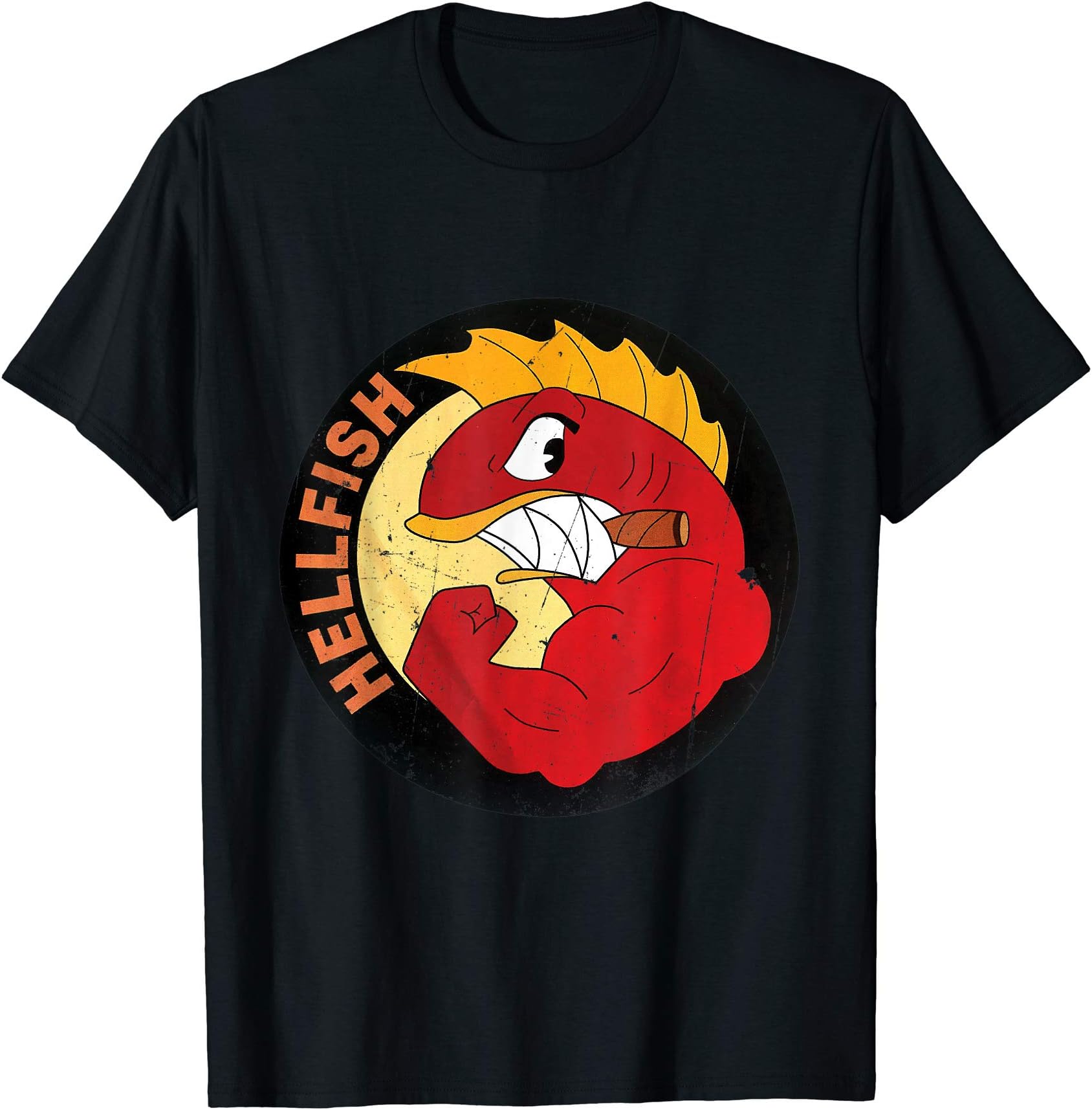Flying Hellfish Raging Grandpa Abe T-Shirt