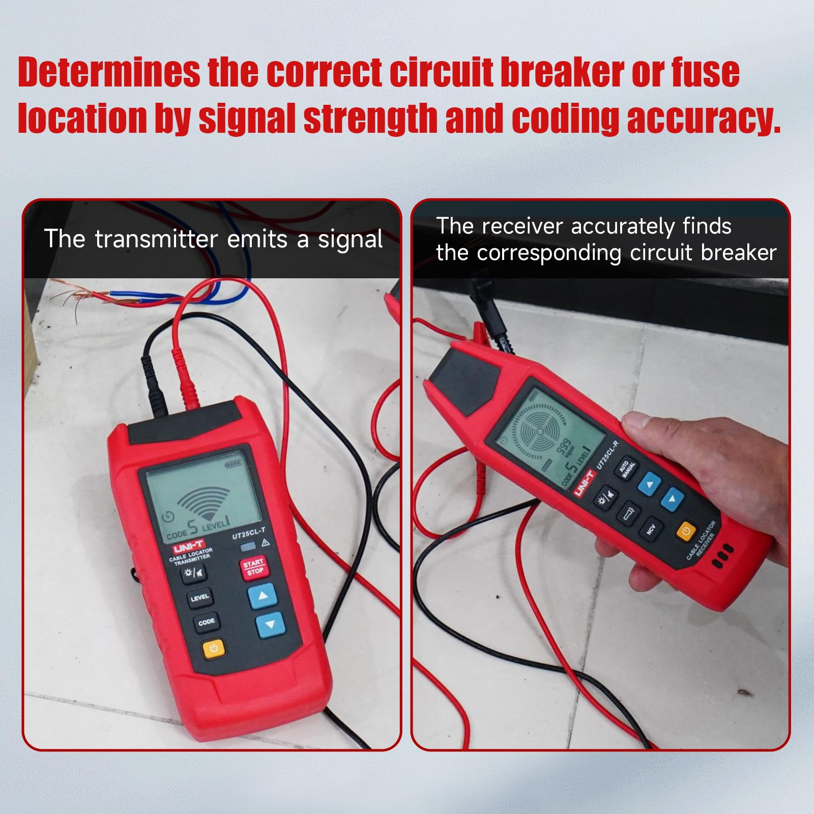 UNI-T UT25CL Handheld Cable Locator NCV Teste Elétrico Sem Contato Detector De Segurança Elétrica Trace Underground Cable Paths