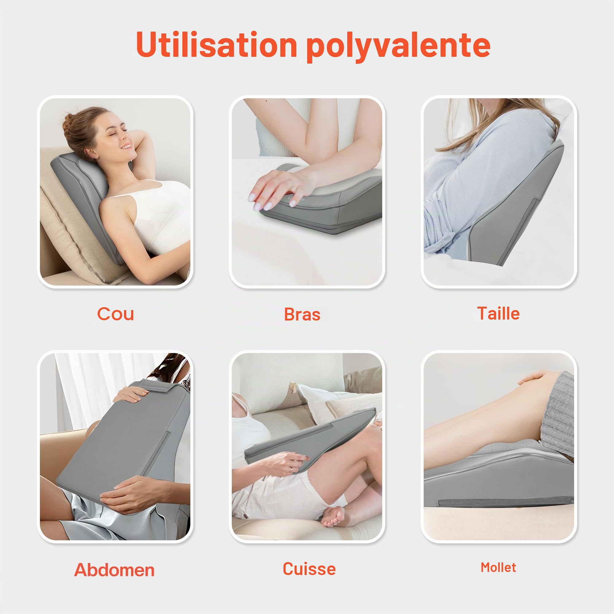 COMFIER Masseur Shiatsu pour le bas du dos pour la douleur, le cou et le dos avec chaleur, coussin de massage 4D pour femmes et hommes, masseur shiatsu des tissus profonds, cadeaux pour hommes