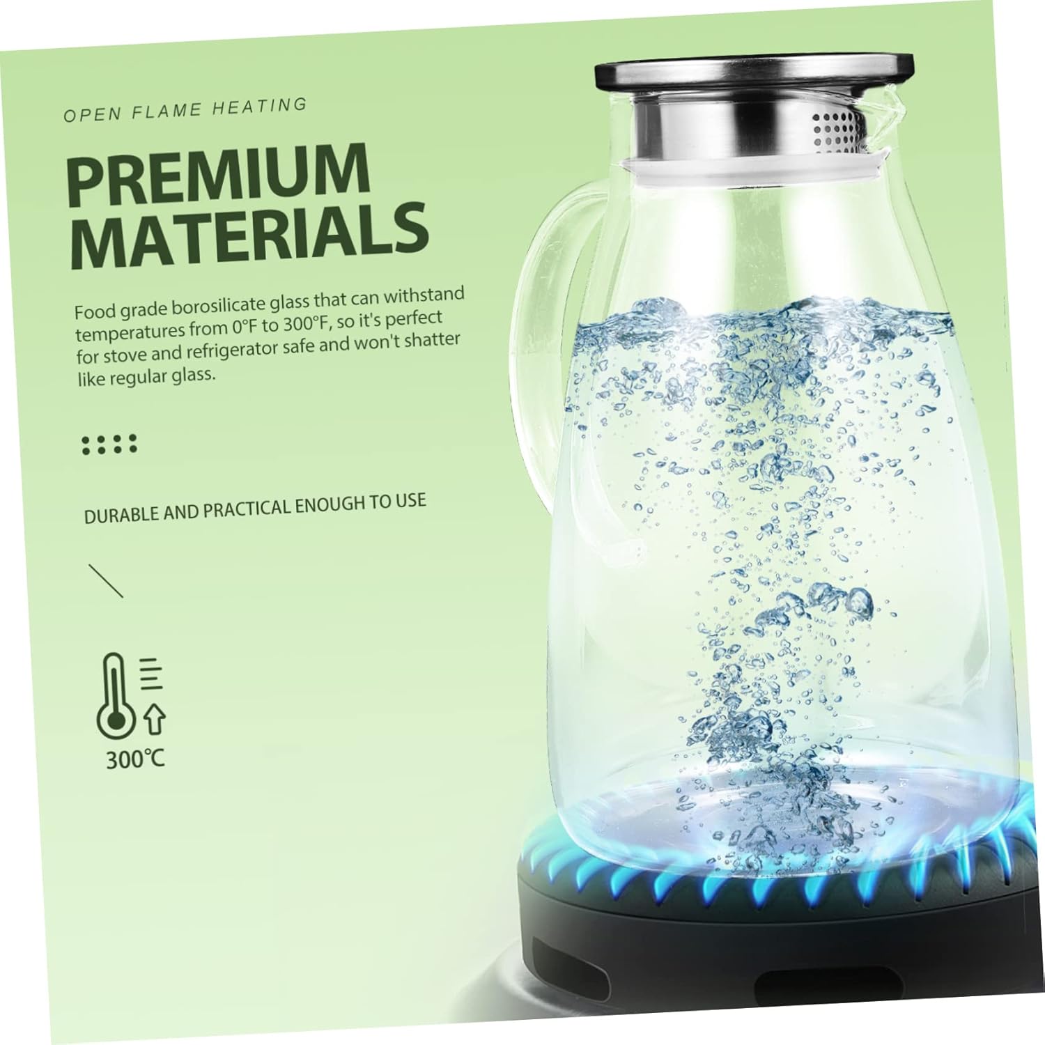 Garneck Handheld Electric Kettle Infuser Borosilicate Tea Pitcher for Hot Cold Beverages Elegant Water Jug for Use