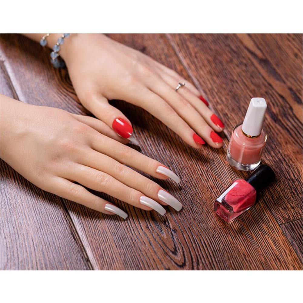 Mani morbide per Esercitazione per Nail Art, Modello di Mano in Silicone Manichino per manichino Flessibile in Silicone Morbido Realistico per Display conbraccialetto e Guanto ad Anello