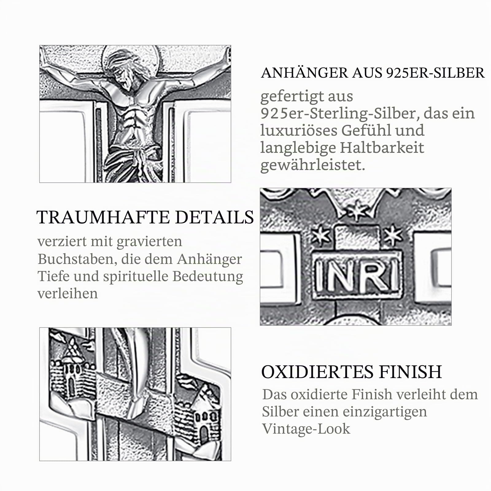CELESTIA Kreuz Anhänger Heiliger Christophorus Erzengel Michael Heilige Drei Könige Kruzifix Kette Silber 925 Christliche Schmuck Geschenke Frauen Mann