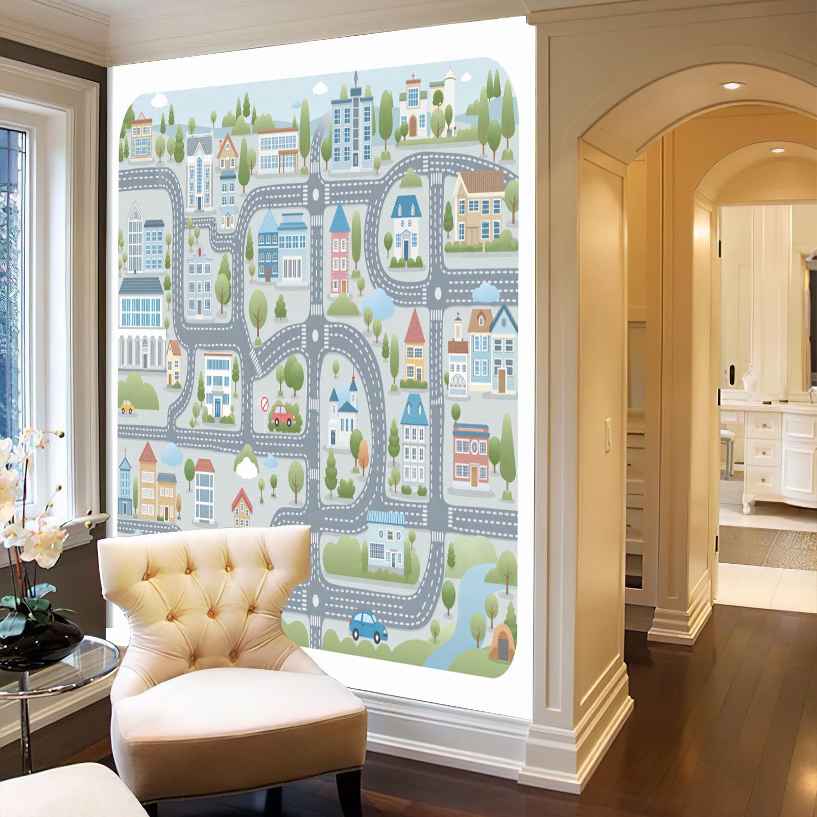 Tapisserie murale blanc pour chambre enfant et salon 250x175