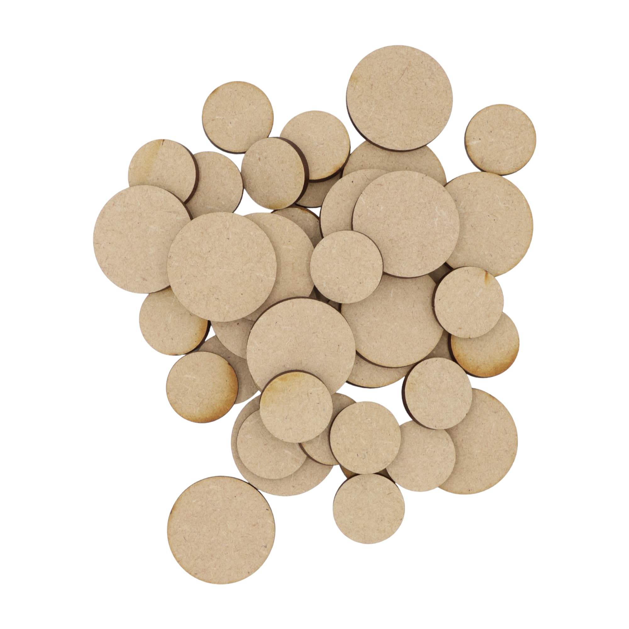 Wooden Circles Multiple Sizes - MDF Craft Shape Blank Decoration Embellishments Laser Cut DoodleTech (Size: 60mm / Pack: 10)