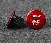 Vista 6 de Cubierta de botón de arranque de fibra de carbono 1 pieza para MERCEDES BENZ GLA GLA180 GLA200 GLA220 GLA250 2013-2018 (pegatina, rojo)