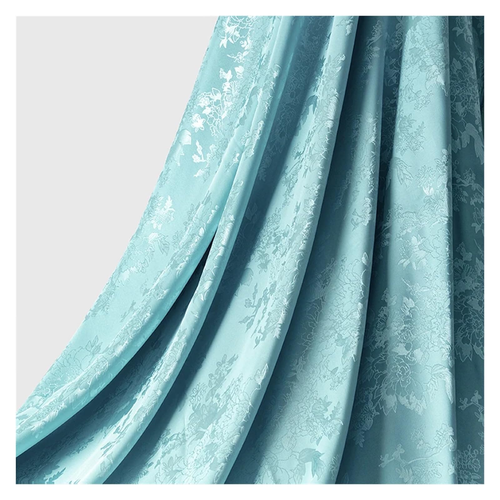 Satin Fabric Imitation Silk Fabric Floral Jacquard Satin Brocade for Sewing Dress for Craft(Color8,3M)