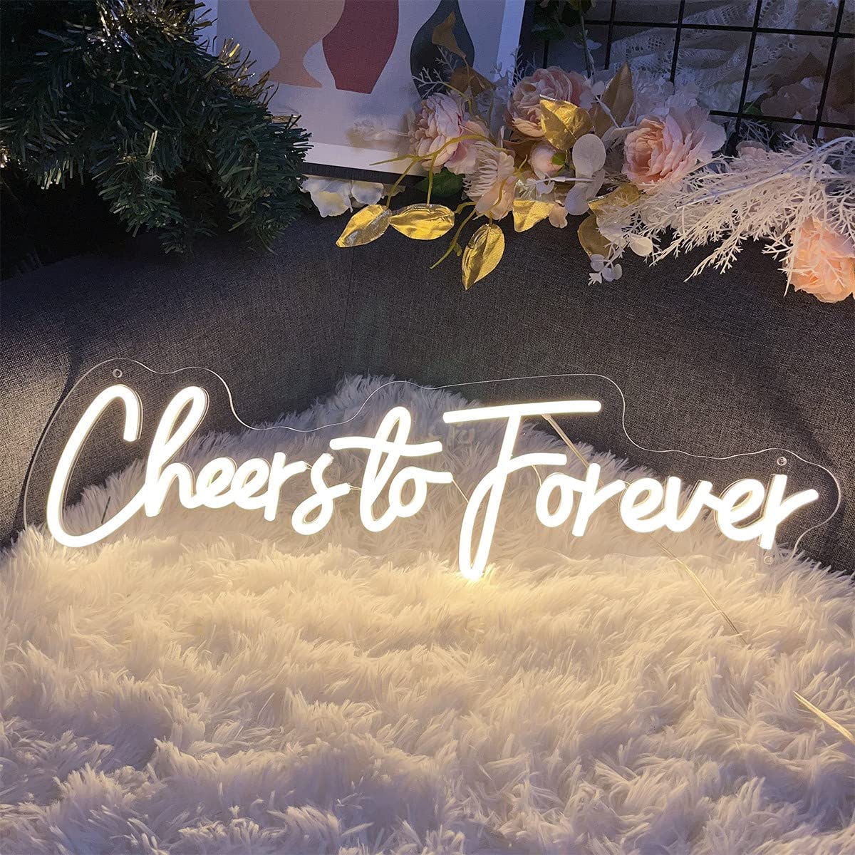 Amazon.co.jp: Cheers to Forever ネオンサイン - 壁の装飾用カスタム