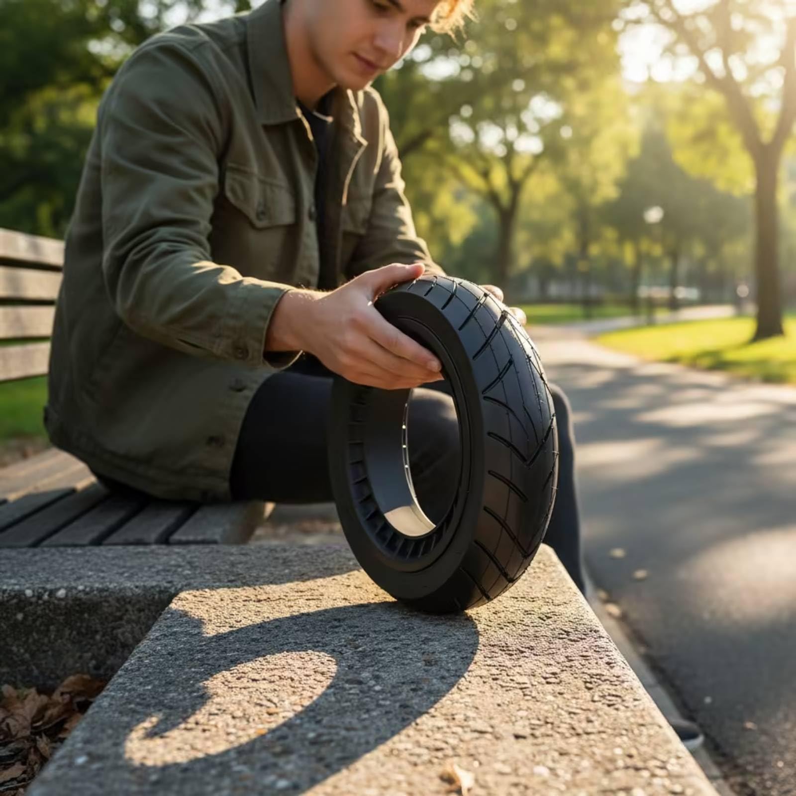 Generic Mozzo Ruota Scooter Ruota Cerchio Pneumatico Tubeless con Battistrada Largo Arrotondato Aderenza E Stabilità su Diverse Strade Materiali Resistenti