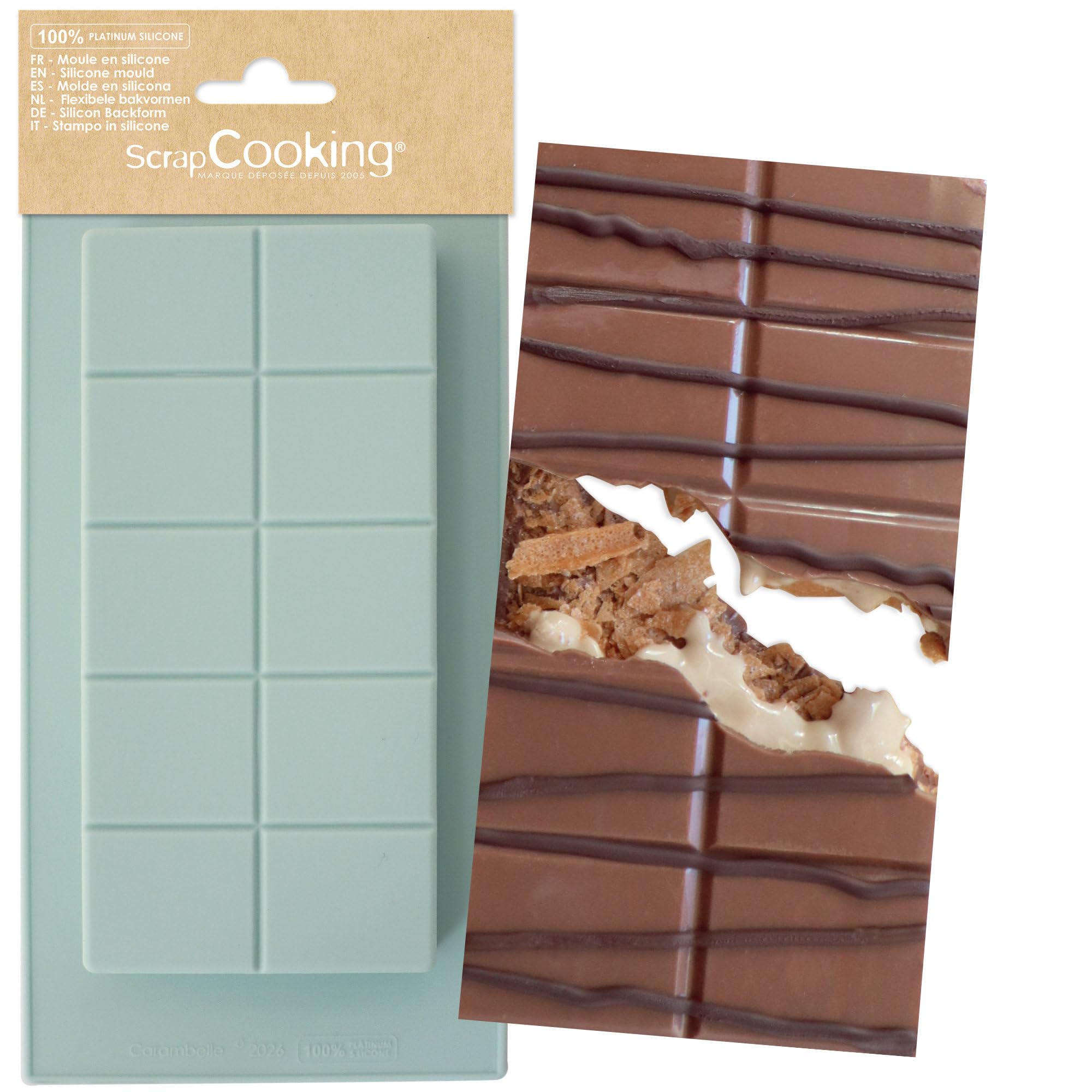 Moule chocolat Dubai ScrapCooking réutilisable en plastique épais transparent 6754