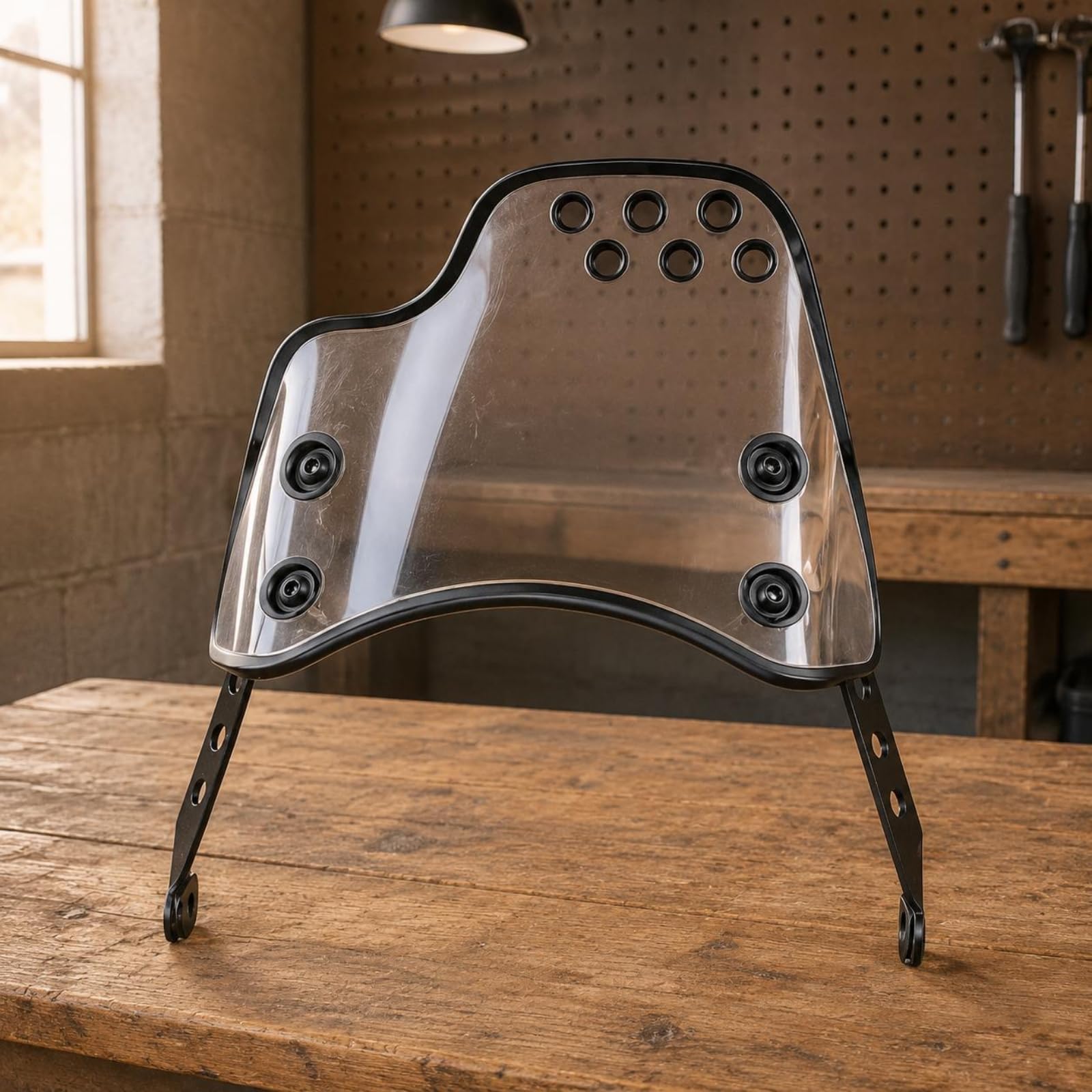 Parabrezza Scooter in Staffe in Metallo Profilo Retrò per Deviatore Protezione Adatto per Adventure 400 Turismo Uso Quotidiano, Bianco