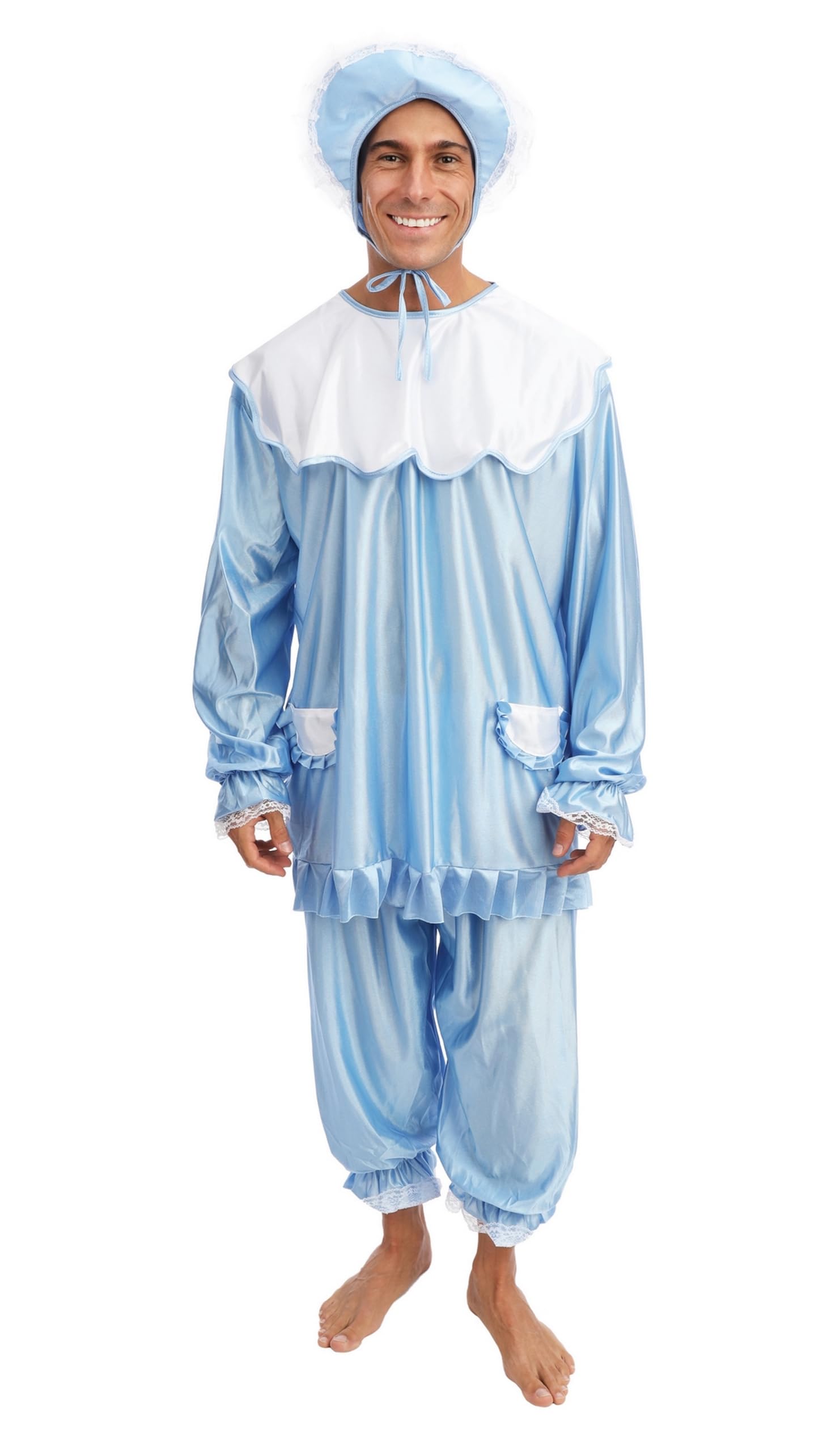 P'tit Clown - Costume Neonato Umoristico Adulto Unisex - Travestimento per Carnevale, Feste in Maschera, Gender Reveal, Addio al Celibato/Nubilato, Feste a Tema, Halloween, Capodanno - Blu