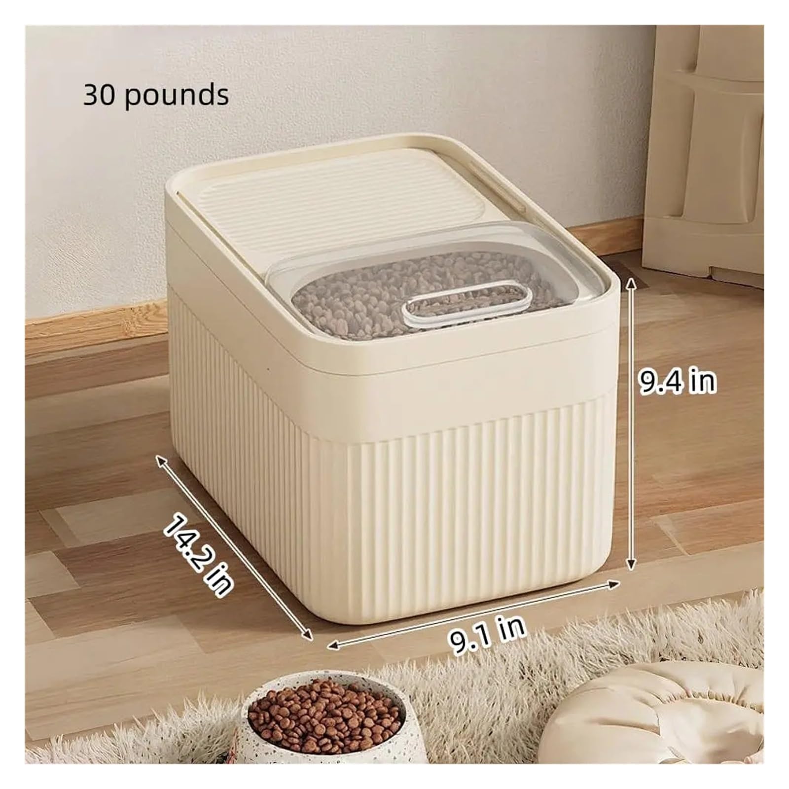 Secchio grande ermetico for cibo secco for cani e gatti | Fusto sigillato resistente all'umidità, interno spazioso, contenitore multiuso for alimenti for animali domestici(16L)