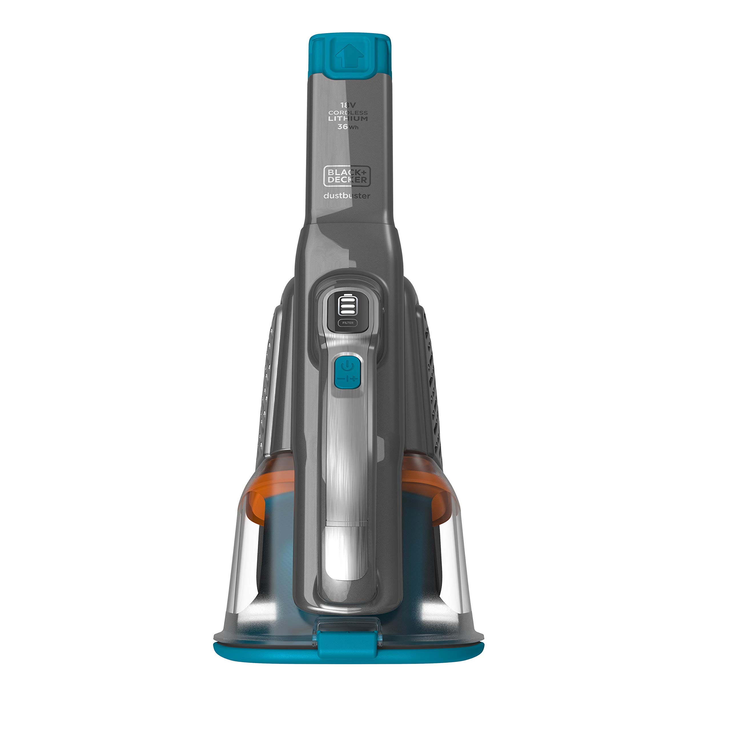 BLACK+DECKER Aspirateur de Table à Main sans Fil, 36W, Technologie cyclonique, 500 ML, 18V, BHHV520BF-QW Bleu/Argent/Titanium