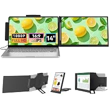 Laptop Screen Extender 14.1" 1080P IPS, Dual Screen Portable Monitor for Laptop 13-17.3", Plug &amp; Play Monitor Extender with USB-C/HDMI, Travel Monitor for Work &amp; Home Office Mac/Windows/Chrome/Android